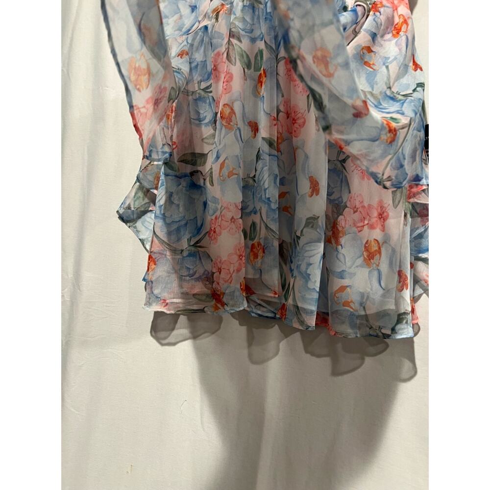Lulus Floral Halter Chiffon Mini Dress Small NWT Romantic Tiered Ruffle - Picture 5 of 11